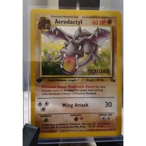 (1)NEW Aerodactyl 1st Edition Holo PRERELEASE RARE Pokemon Card  Fossil Set 1999